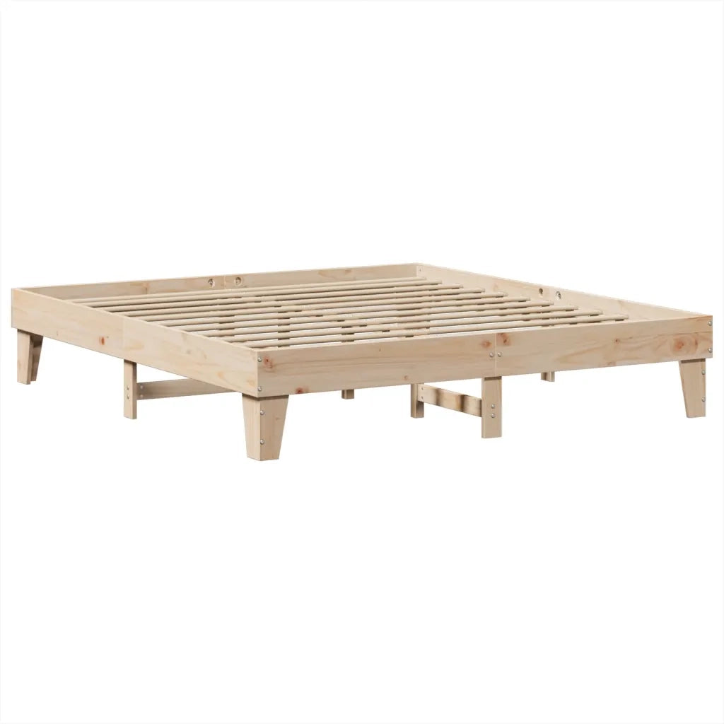 Letto senza Materasso 200x200 cm in Legno Massello di Pino