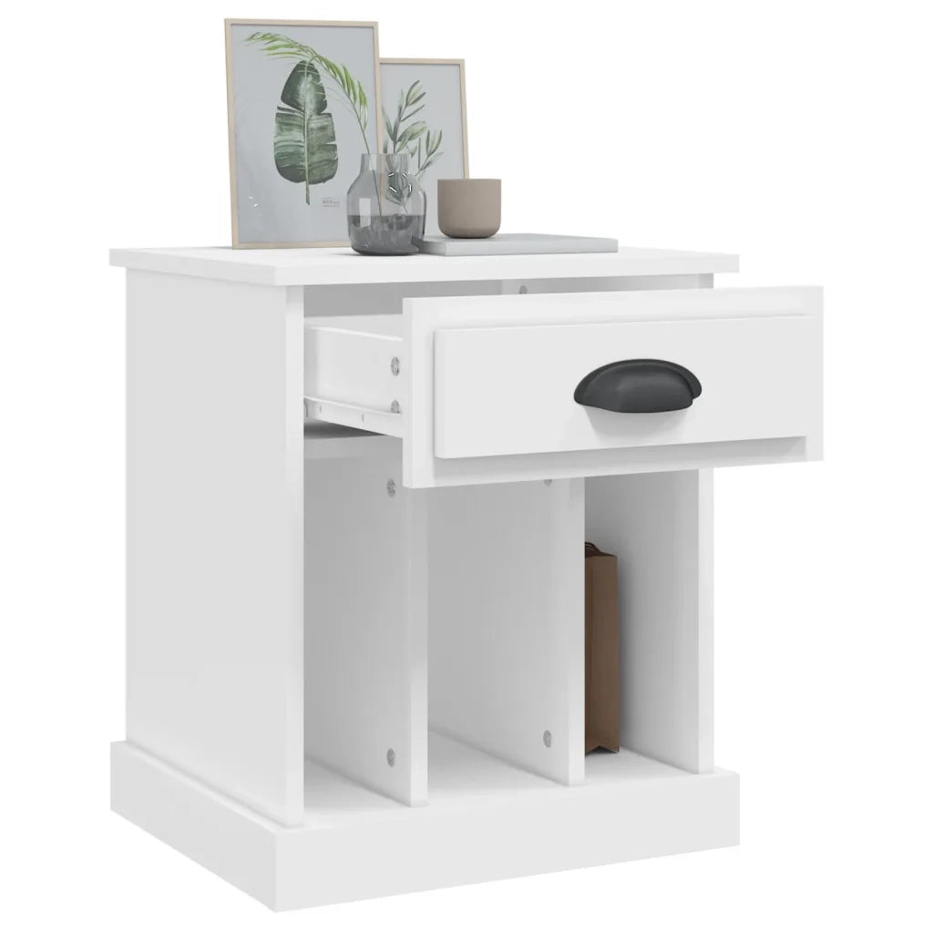 Set di 2 Comodini | Armadio da Notte | Mobiletto da notte Bianchi 43x36x50 cm