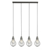 Lampadario Contemporaneo Balloon Acciaio Argento 4 Luci E27