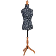 Manichino legno schiuma con tessuto nero 37.5x24x168h cm