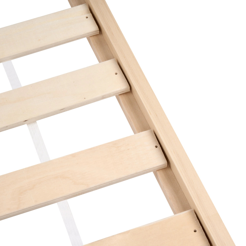Letto a terra per bambini in legno di pino chiaro 90 x 200 cm con rete a doghe per bambini piccoli