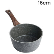 Trade Shop - Casseruola Con Manico Legno Pentola Antiaderente Antigraffio Per Induzione Da ø16 A 20cm -    -diametro 16cm   -