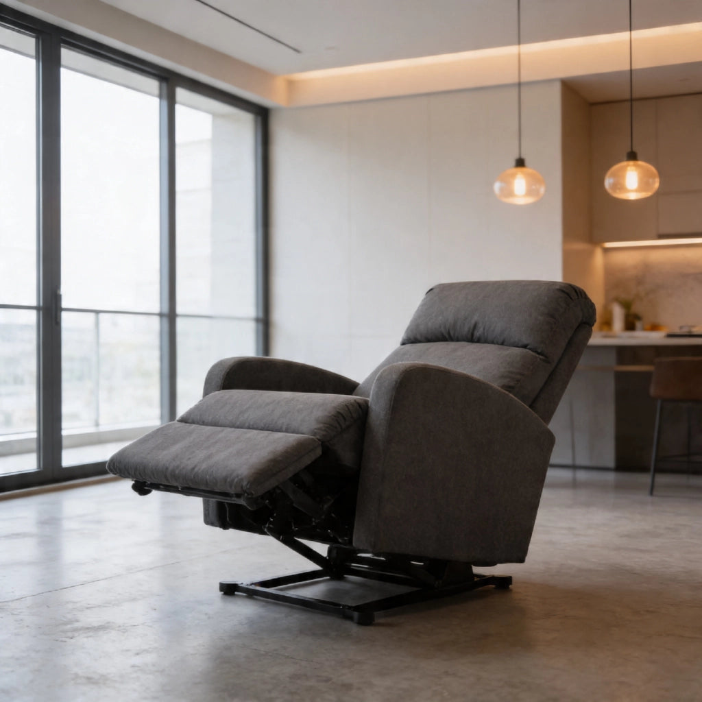Poltrona Relax Elettrica Con Alzapersona Reclinabile 135° Schienale Ergonomico E Telecomando Poltrona TV Comfort per Anziani Soggiorno 65 x 85 x 105 cm Grigio