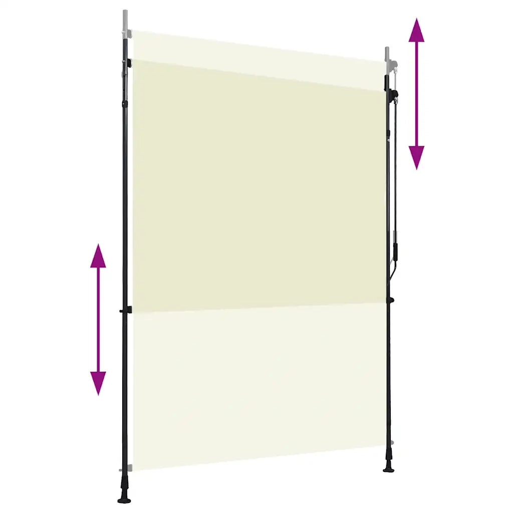Tenda a Rullo per Esterni-Tenda da sole avvolgibile 150x270 cm Crema