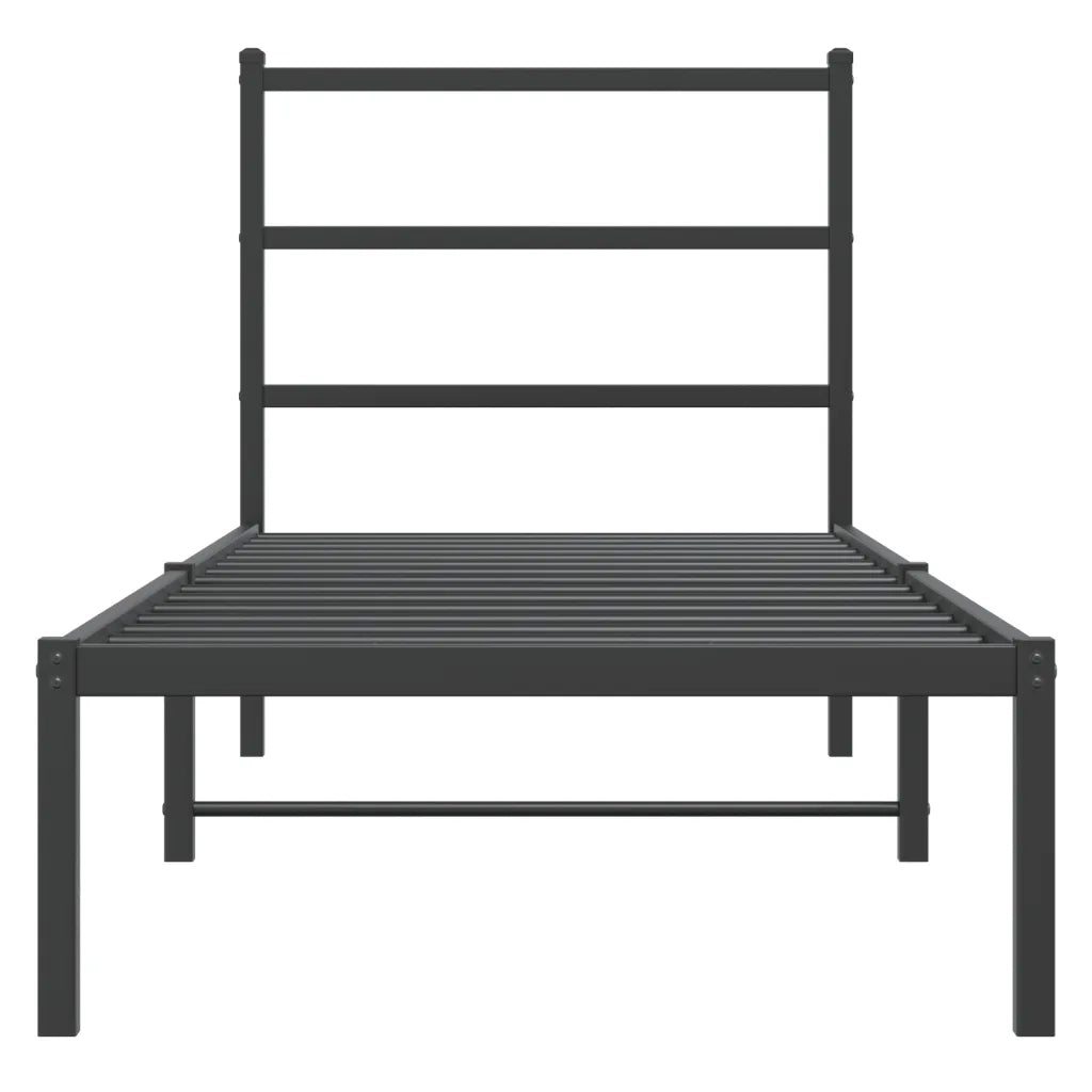 Giroletto con Testiera-Struttura Letto con testiera in Metallo Nero 75x190 cm 846033