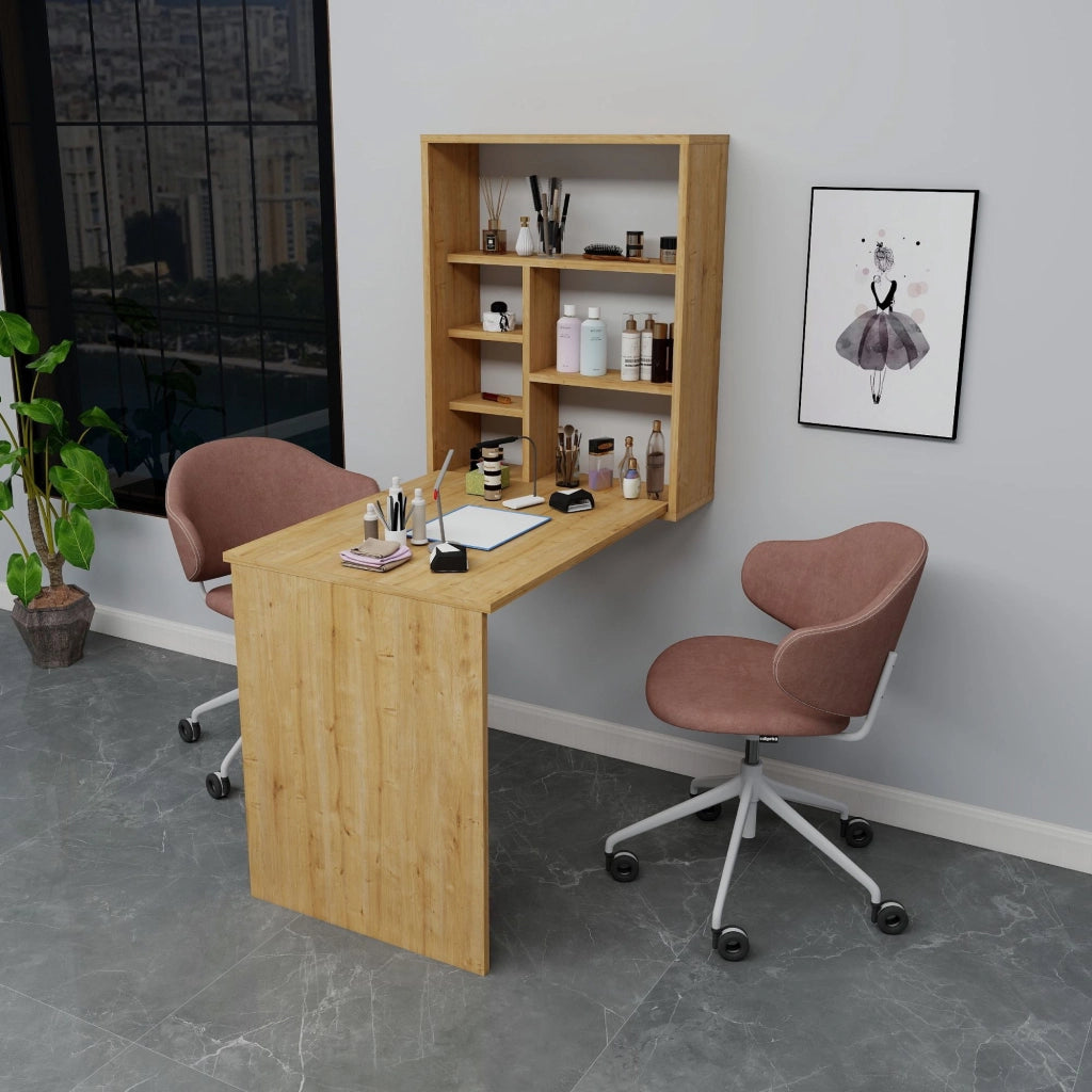 Tavolo da trucco in legno "Sedir" - 90 x 59 x 74 cm - Beige