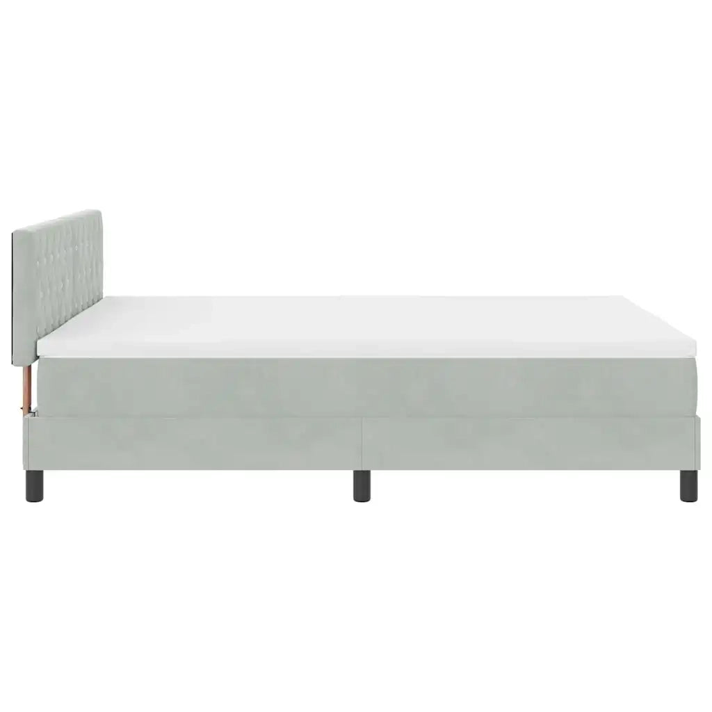 Letto a molle con materasso Grigio chiaro 140 x 190 cm Velluto 3339104