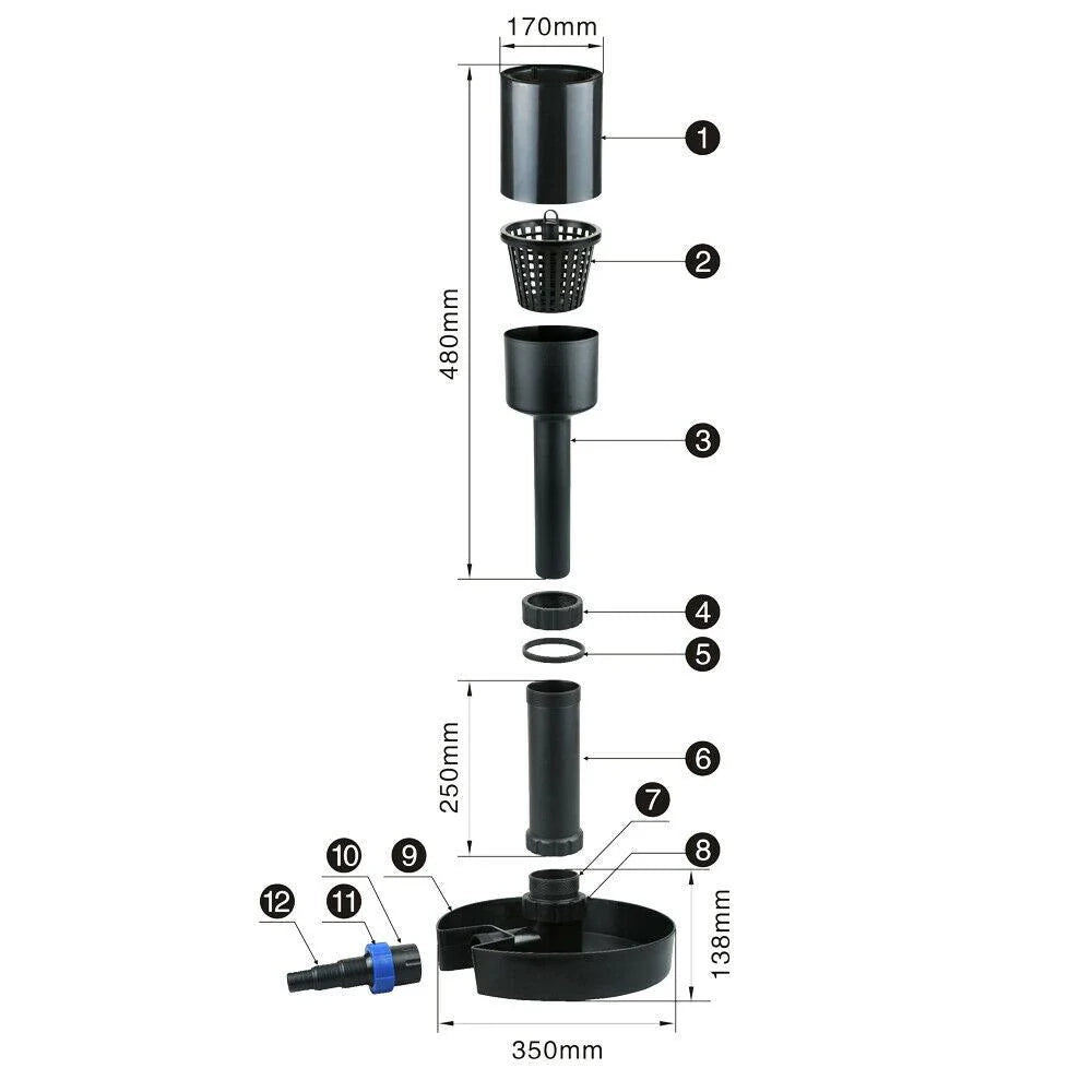 CSP-40 Skimmer/raccoglitore di foglie indipendente da 40 m² per laghetti koi 16_0002705