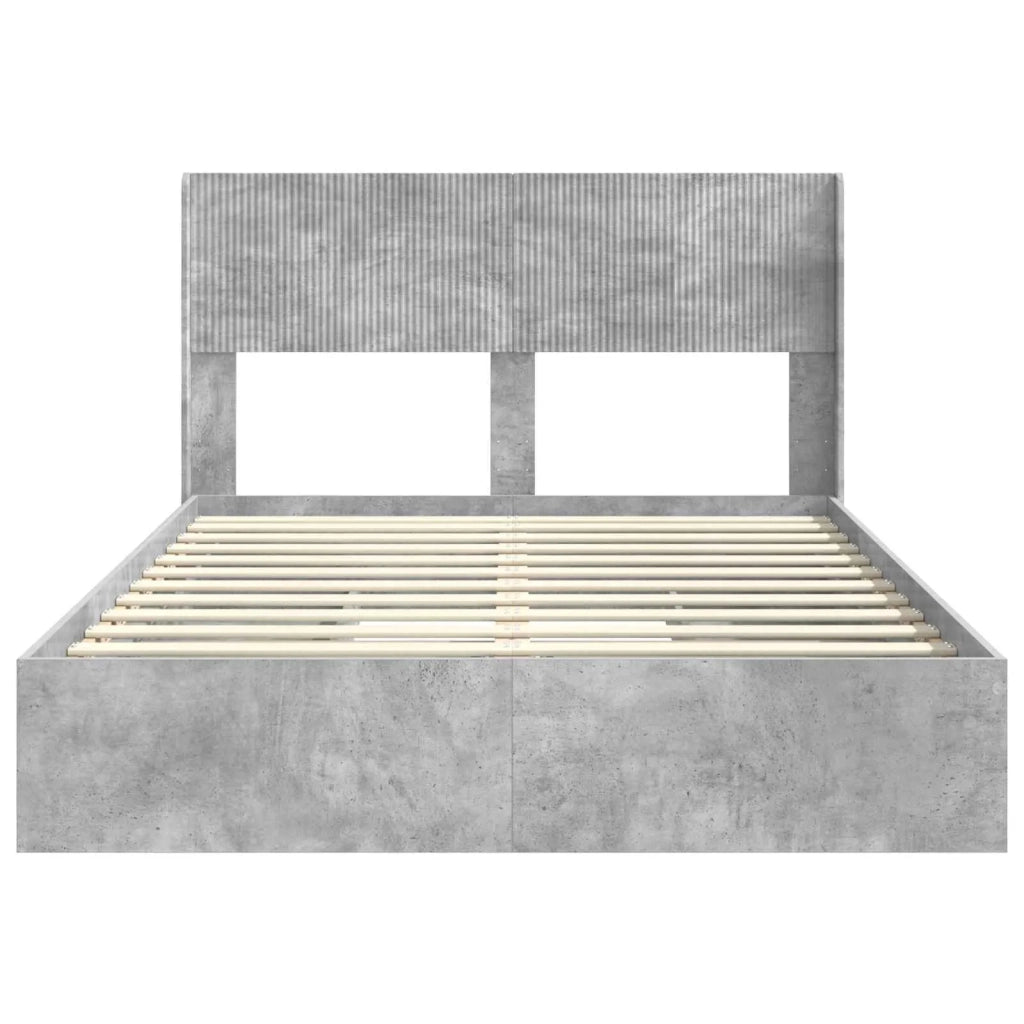 Struttura del letto con stoccaggio e testata-Giroletto con contenitore Grigio Cemento 466161