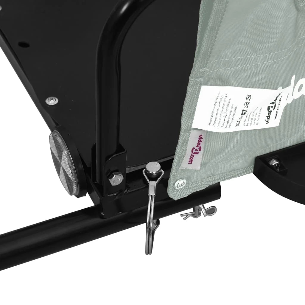 Rimorchio per trasporto biciclette tessuto Oxford ferro grigio 02_0044395