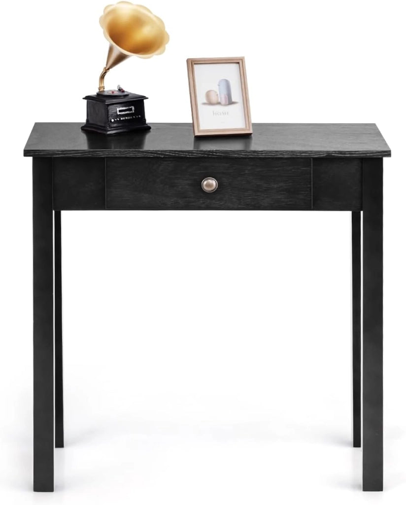 Tavolo da consolle con cassetto, tavolo da ingresso in legno, 71 x 30 x 71 cm, tavolo da divano stretto con gambe in legno di pino, tavolino ausiliario per corridoio, soggiorno, ingresso