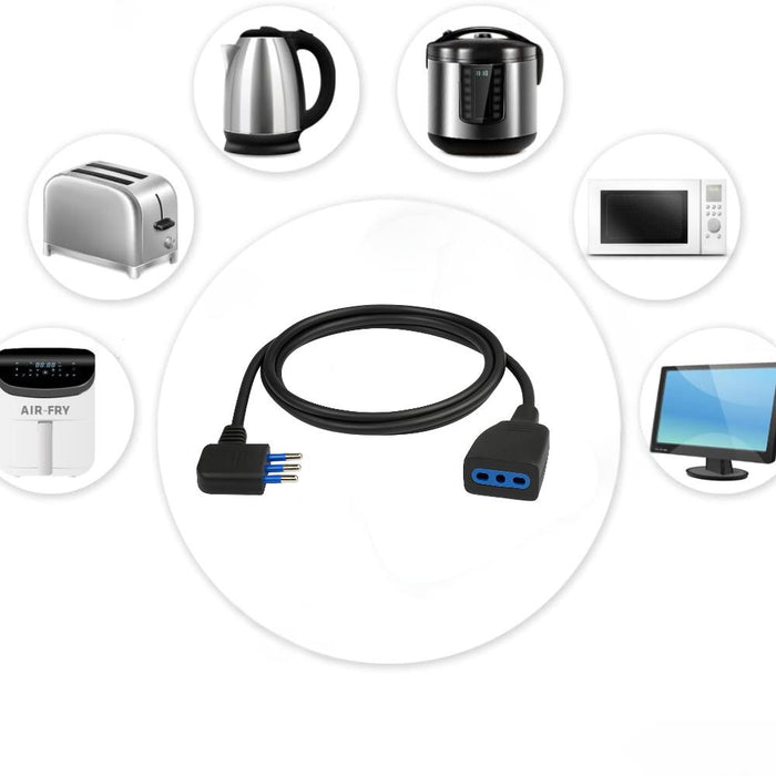 Ecova 32089 prolunga lineare con spina salvaspazio 16a e presa bipasso