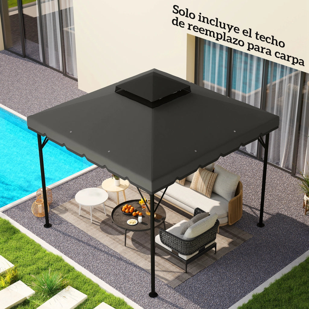 Toldo da giardino 3x3 m ¨C zephmum ¨C grigio chiaro
