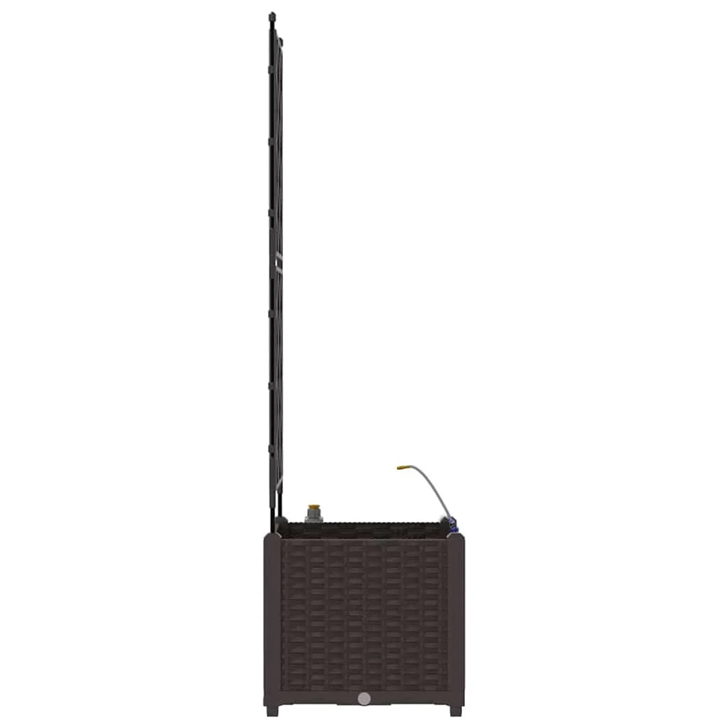 Fioriera da giardino moderna con irrigazione 40 x 40 x 142 cm acciaio marrone 02_0058524