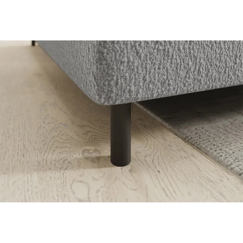 Divano trasformabile ad angolo sinistro BARNEA 208 cm grigio chinato con contenitore