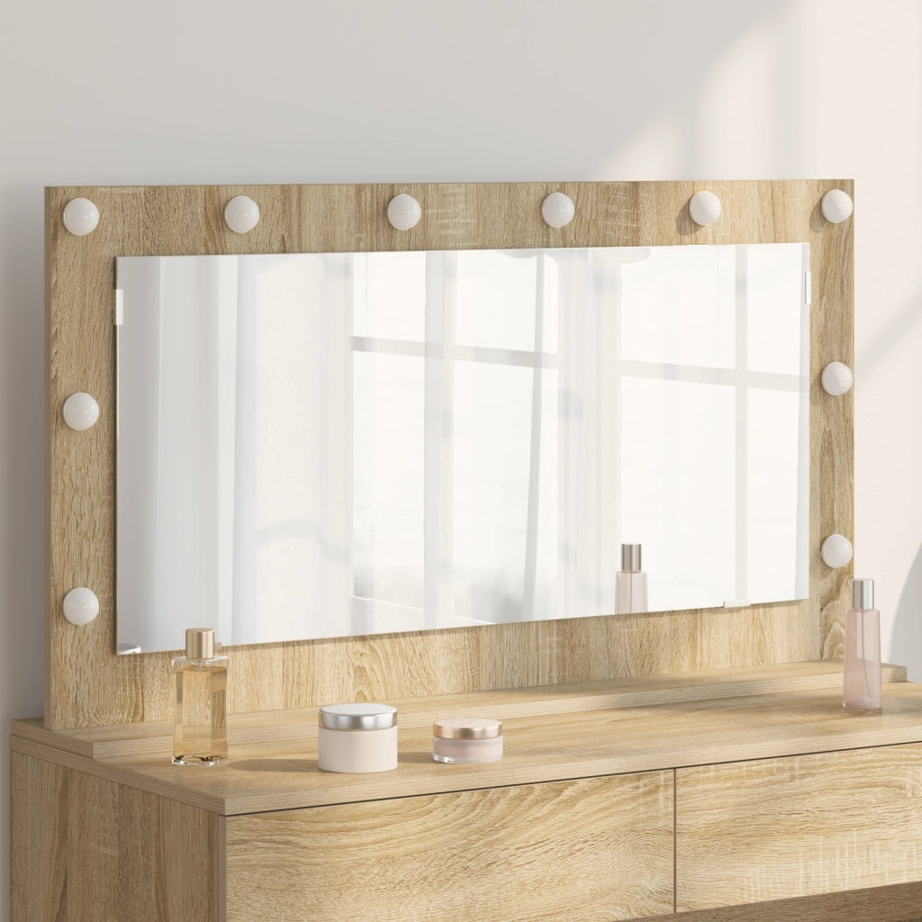 Specchio da Toeletta Rovere Sonoma MDF, Vetro 100 x 55 x 18 cm