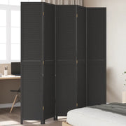 Divisorio Ambienti | Divider per stanze | Paravento 5 Pannelli Nero Legno Massello di Paulownia
