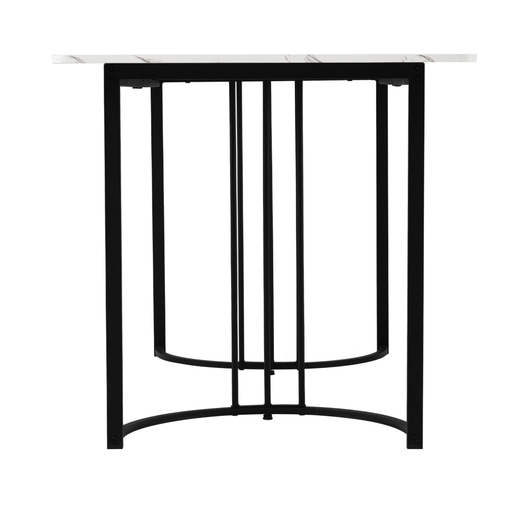 Tavolo da pranzo rettangolare 140x80 cm effetto marmo