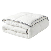 Copripiumino in cotone Japara bianco Imbottitura microfibra Taglia unica 155 x 220 cm Trapuntato per tutte le stagioni Lavabile in lavatrice