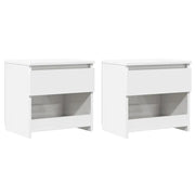 Comodini 2 pz-Set di 2 Tavolino da notte Bianco Lucido 40x30x39 cm in Legno Multistrato