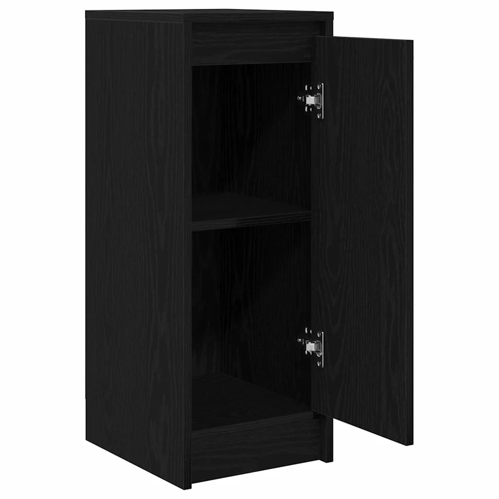 Credenza Rovere Nero 29,5x34x76 cm in Legno Multistrato