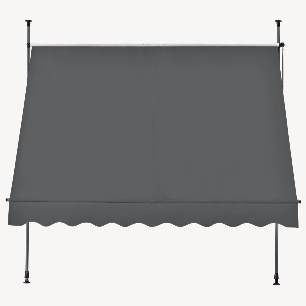Tenda da Sole a Muro con Pali di Supporto Telescopici Parasole 200 x 120 cm (LxP) Grigio pro.tec