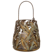 Portacandele in metallo dorato 17,5x17,5x19h