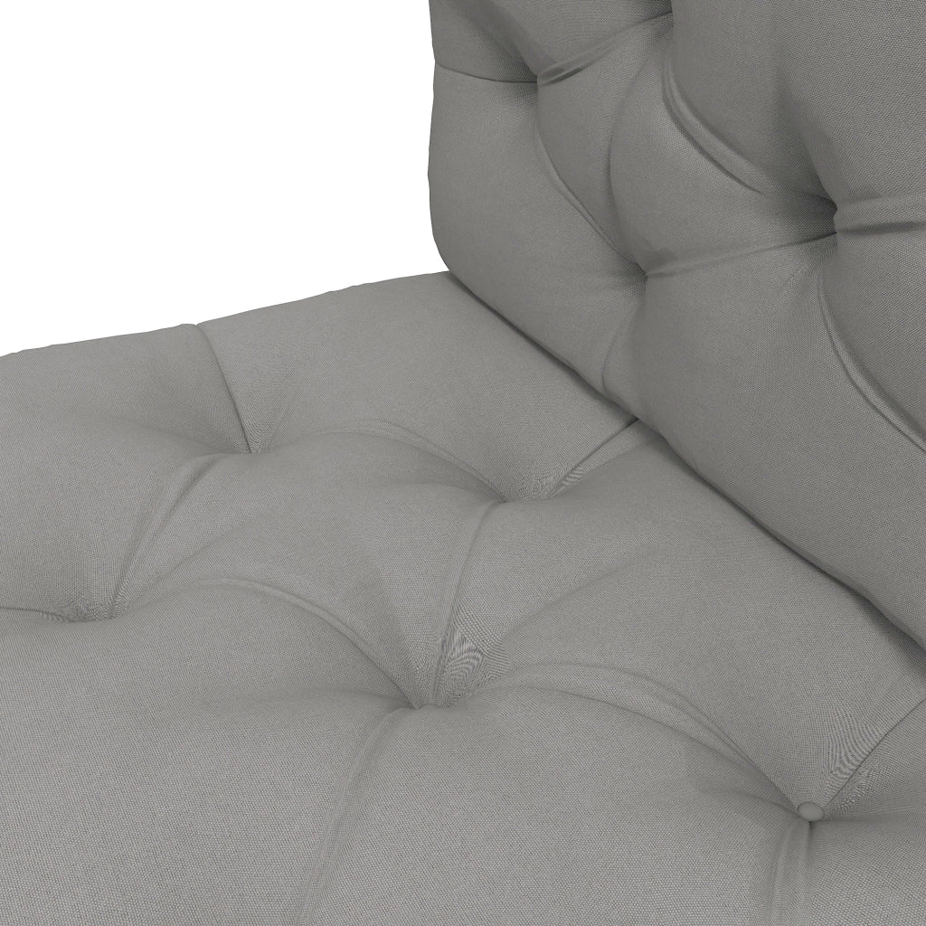 Cuscino sedile Cuscino cuscino con cuciture a bottoni; 120 x 80 x 12 cm; grigio
