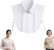 Kraag per donna - Nekomtrek 40cm - Cappuccio in cotone largo - Cappuccio per camicia - Cappuccio sostituibile - Cappuccio per autunno, inverno e primavera - Regolabile - Rimovibile - Cappuccio - Sostituto di camicia - Camicia - Nekomtrek 40cm - Bianco