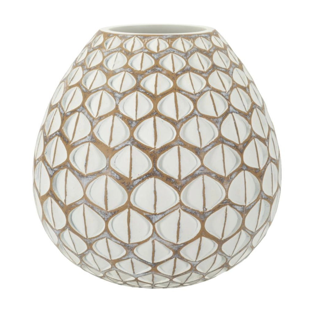 Vaso Decorativo Istanbul, Bianco, Poliresina, 27x27x27 cm