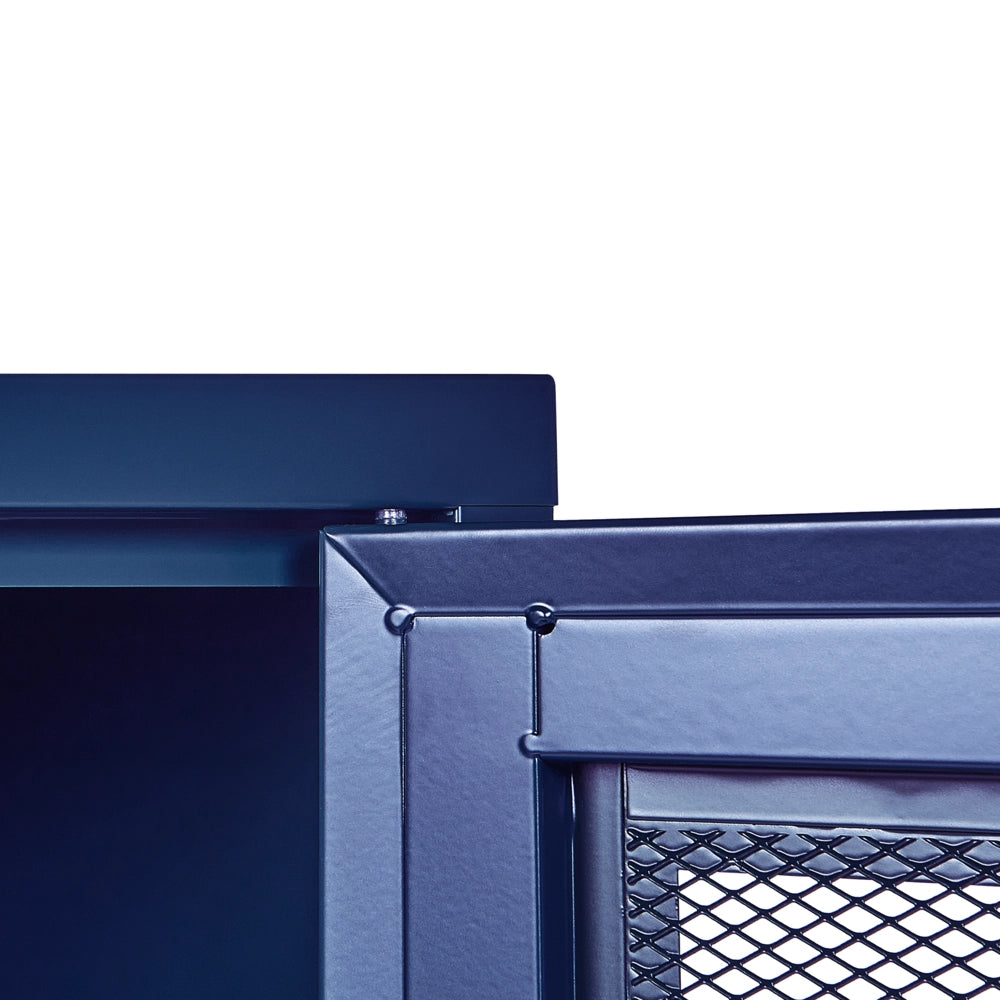 Armadio da Ufficio in Metallo Blu Navy 2 Ante con chiusura con Chiavi Design Industriale Home Office