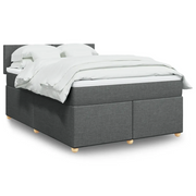 vidaXL Giroletto a Molle con Materasso Grigio Scuro 160x200 cm Tessuto