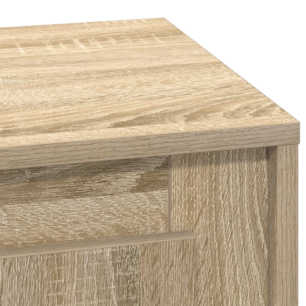 Comodino con luci LED Rovere Sonoma 44x34,5x45 cm