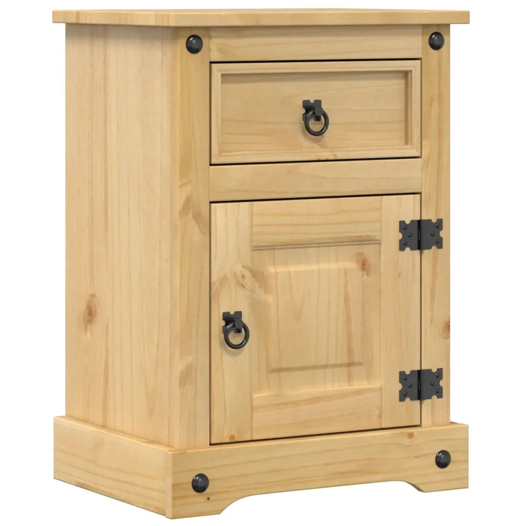 Comodino-Tavolino da notte Corona 45x35x64 cm in Legno Massello di Pino 747218