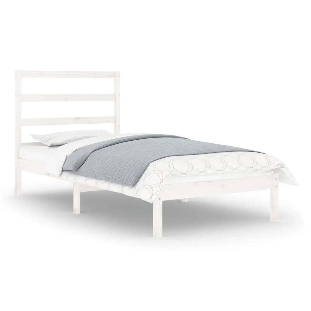 Giroletto-Struttura Letto Bianco in Legno Massello 90x190 cm Single 901584