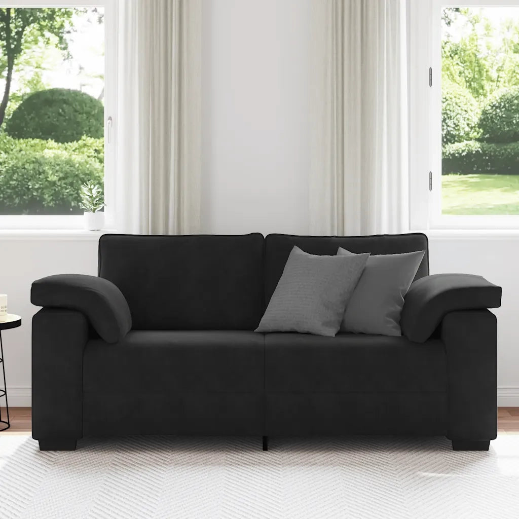 Divano Divanetto-Sofa Nero 140 cm in Velluto 226594