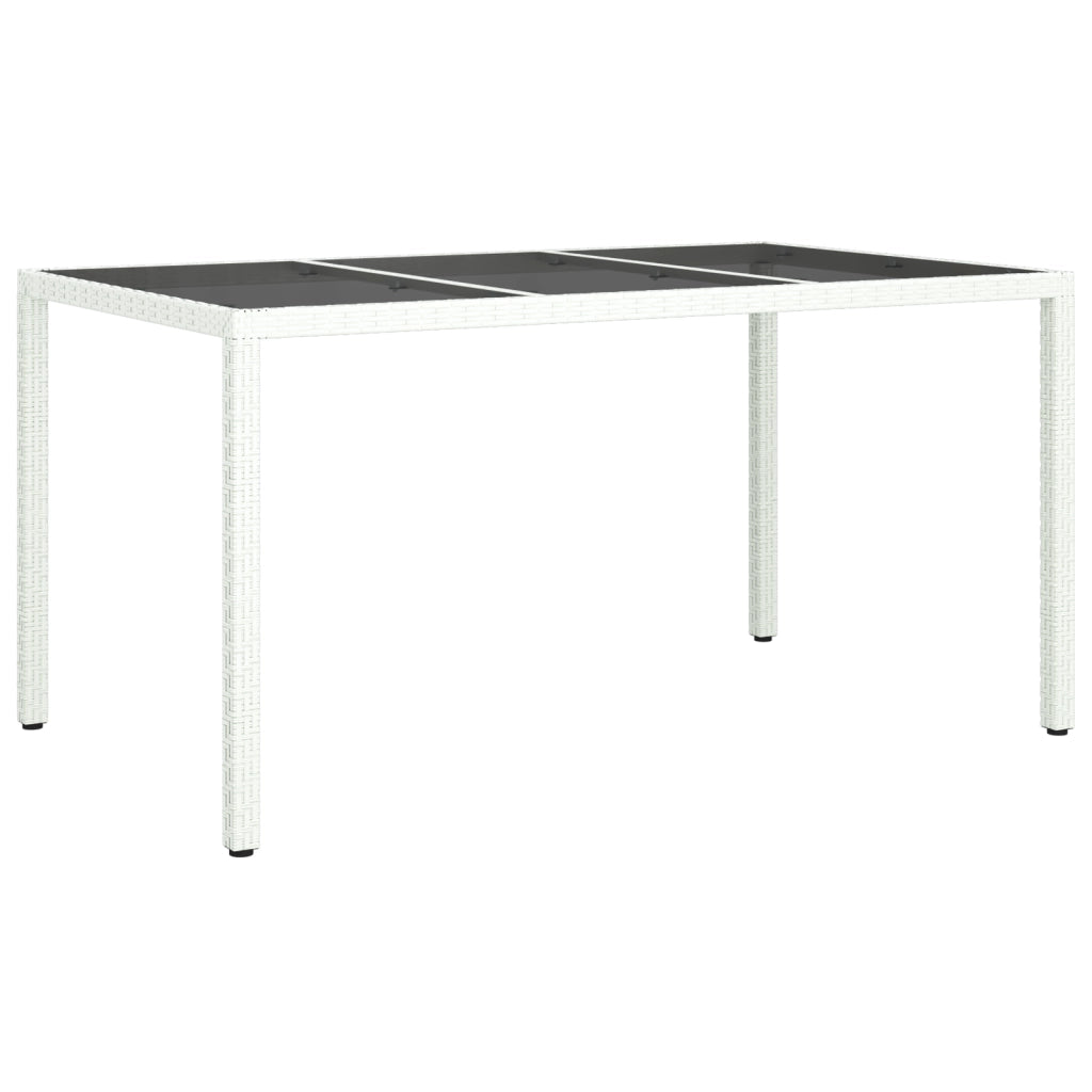 Tavolo da pranzo da giardino bianco 150x90x75 cm polyrattan