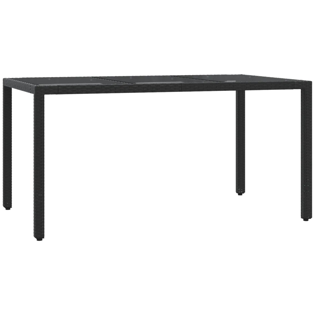 Set da Pranzo da Giardino 7 pz Nero con Cuscini in Polyrattan 3211845