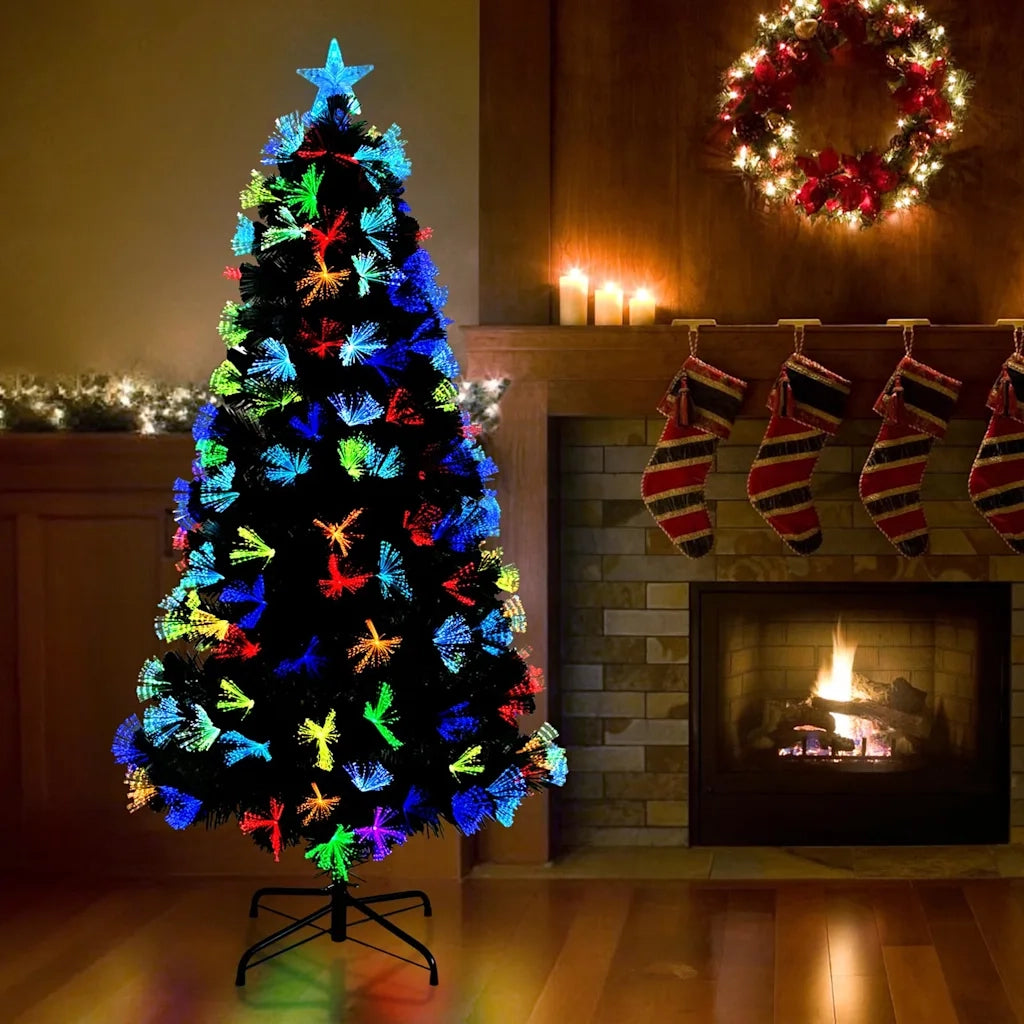 Albero di Natale artificiale con 160 LED Verde 150 cm PVC