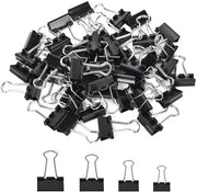 Fasciature per documenti 160 pezzi - Faccette ripiegabili per fogli 15/19/25/32 mm - Papierclip neri - Fasciature per documenti - Papierclip - Materiale di alta qualità - Papierclip