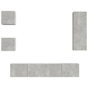 Set di mobili da 5 pezzi tra cui armadio credenza mobile TV televisore per soggiorno camera da letto salotto legno ingegnerizzato grigio 02_0024890