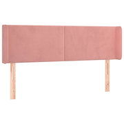 Testiera | Testata ad Orecchio Rosa 147x16x78/88 cm in Velluto
