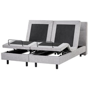 Letto matrimoniale Tessuto grigio chiaro Elettrico 160 x 200 cm regolabile tramite telecomando Rivestimento in ciniglia