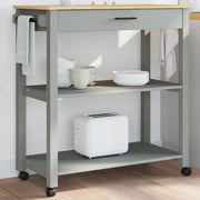 Carrello da Cucina MONZA 84x40x88,5 cm in Legno Massello di Pino 376104