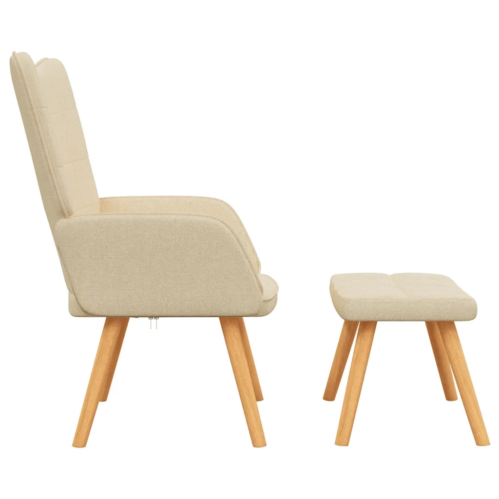 Poltrona Relax con Poggiapiedi Crema in Tessutocod mxl 126679