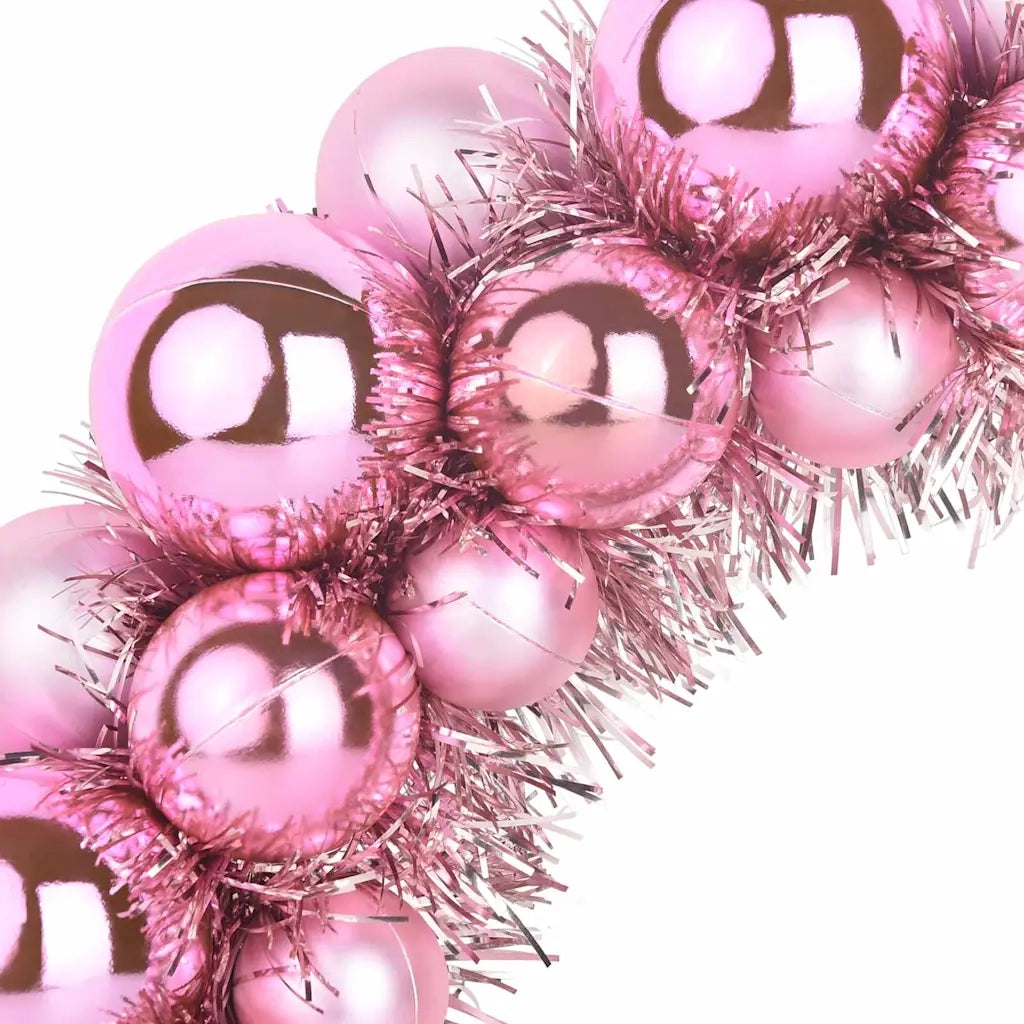 Corone di Palline di Natale 2 pz Rosa 33 x 33 x 7 cm CFW6067595
