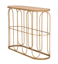 Consolle 110x32x77 cm in Metallo Piano in Rattan