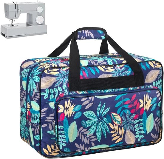 Tas da Naaimacchina - Universale Tas di Stoccaggio - Con Scatole e Manico - Blu Cielo - 46x23x32cm