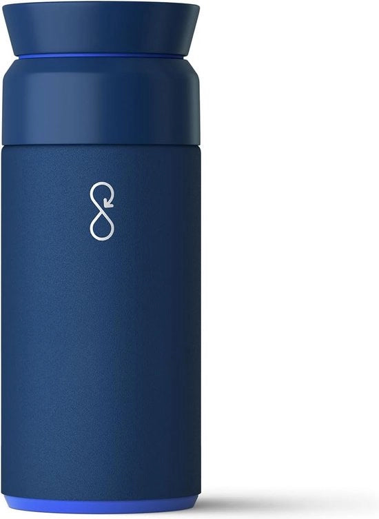 Bottiglia di birra in acciaio inossidabile riciclato - Flessa ecosostenibile e riciclabile - Blu Ocean - 350ml flacone