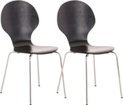 Set 2x Sedie Impilabili Diego in Legno Robusto nero